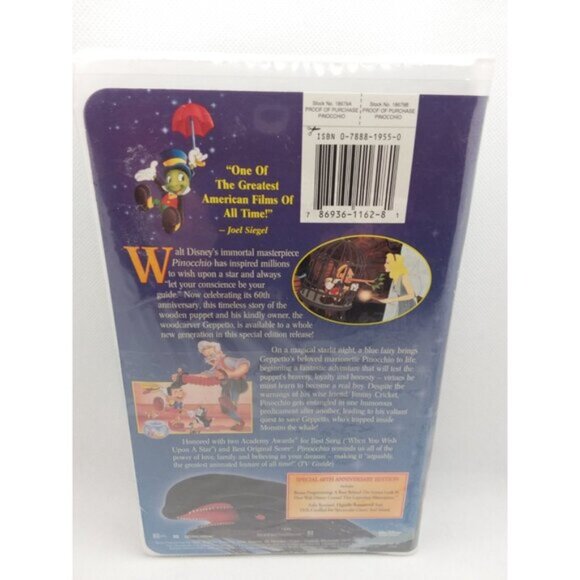Walt Disney's Pinocchio VHS Special 60th Anniversary Edition Sealed - Picture 3 of 9